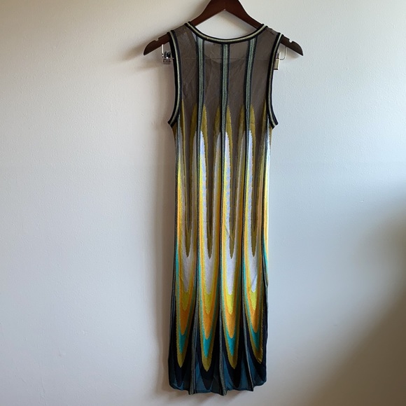 LUISA CERANO Knitted Panelled Cover Up Dress in Multi Color Small Fun Beach Club - Picture 11 of 12